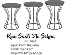 Brc KUMSAAT 17533 Model Zigon Siyah Mermer Temper Cam Metal Platin  Renk Kaplam Elyapım - 4