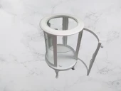 Gümüşlük 17429 Yuvarlak MODEL Parlak Beyz Kayın Aslan ayak Bombe Cam 78 El Yapım thumbnail 5