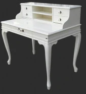 Çalışma Masa 13616 ST Klasik Model Kayın Aslan Ayak Beyaz Porselen Kulp El yapım - 2