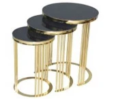 Brc Zigon13384 C Model Metal Gold renk kaplama Düz Siyah Temper cam El Yapım - 4