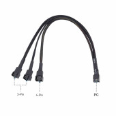 1 to 3 Çoğaltıcı 25cm Fan Uzatma Kablosu Y Tip 4 Pin 3 Pin Bilgisayar Kasa Anakart Ekran Kartı - 2