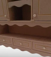 Hobi ADN 90357 Mutfak Dolap Terek Klasik Model CNC Kesim Ahşap MDF Ham El Yapım thumbnail 3