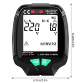 Powermaster 30V 250V Tam Ekran Soket Test Cihazı Priz Volt Akım Voltaj Test Cihazı Ölçüm Aleti - 3