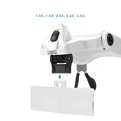 -5 Lens 1.0x-3.5x, 2led Işıklı  Ile Ayarlanabilir Gözlük Büyüteç9892B2 - 2