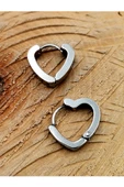 316 L Çelik Gümüş Renk Kalp Figürlü  Küpe Çap 1 cm - 1