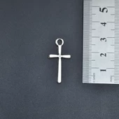 Minimal Haç Kolye Ucu - Antik Gümüş Kaplama - Kod:34 thumbnail 3