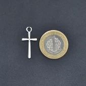 Minimal Haç Kolye Ucu - Antik Gümüş Kaplama - Kod:34 thumbnail 4