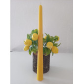 qosrix Sarı Şamdan Mumu 1. Kalite Doğal Kokulu Uzun Çubuk Konik Mum 1 Adet thumbnail 1