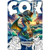 Çok Boya! Çıkartmalı Dev Boyama Kitabı - Yaratıklar - 1