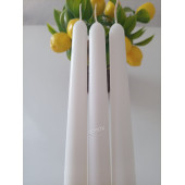 qosrix 3'lü Beyaz Şamdan Mumu 1. Kalite Doğal Kokulu Uzun Çubuk Konik Mum thumbnail 1