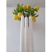 qosrix 3'lü Beyaz Şamdan Mumu 1. Kalite Doğal Kokulu Uzun Çubuk Konik Mum thumbnail 2