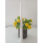 qosrix 3'lü Beyaz Şamdan Mumu 1. Kalite Doğal Kokulu Uzun Çubuk Konik Mum thumbnail 4