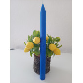 qosrix 3'lü Mavi Şamdan Mumu 1. Kalite Doğal Kokulu Uzun Çubuk Konik Mum thumbnail 4