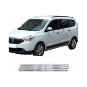 Dacia Lodgy  Krom Cam Çıtası 4 Parça 2013 ve sonrası Paslanmaz Çelik - 1
