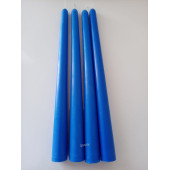 qosrix 4'lü Mavi Şamdan Mumu 1. Kalite Doğal Kokulu Uzun Çubuk Konik Mum thumbnail 1