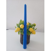 qosrix 4'lü Mavi Şamdan Mumu 1. Kalite Doğal Kokulu Uzun Çubuk Konik Mum thumbnail 3