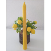 qosrix 4'lü Sarı Şamdan Mumu 1. Kalite Doğal Kokulu Uzun Çubuk Konik Mum thumbnail 3