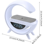 TT BT-3401 G-Tasarımlı RGB Kablosuz Şarj Özellikli Dijital Saatli Bluetooth Hoparlör USB /FM /TF Kart /AUX - 6