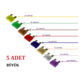 (5 ADET) BÜYÜK (MAKSİ) OTO BIÇAK YASSI SİGORTA, MAXİ - 1