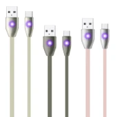 LinkTech K486 Type-C Led Işıklı 1.2mt Yassı Şarj ve Data Kablosu - 1