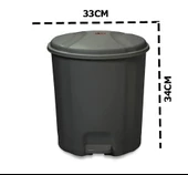 Motek Elit Pedallı Plastik Çöp Kovası İç Kovalı 12 LT Antrasit Siyah - 2