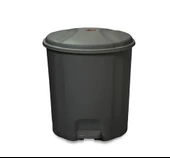 Motek Elit Pedallı Plastik Çöp Kovası İç Kovalı 12 LT Antrasit Siyah - 1
