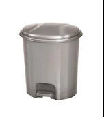 Motek Elit Pedallı Plastik Çöp Kovası İç Kovalı 6 LT Gümüş Gri - 1