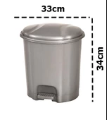 Motek Elit Pedallı Plastik Çöp Kovası İç Kovalı 12 LT Gümüş Gri - 2