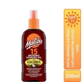 Malibu Güneş Koruyucu Bronzlaştırıcı Yağ+Hindistan Cevizi Yağı SPF15 200ml - 1