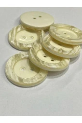 Kaban Mont Düğmesi / KREM renk / 6 lı set 3,5 CM - 1