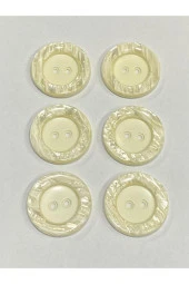 Kaban Mont Düğmesi / KREM renk / 6 lı set 3,5 CM - 2