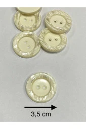 Kaban Mont Düğmesi / KREM renk / 6 lı set 3,5 CM - 3