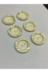 Kaban Mont Düğmesi / KREM renk / 6 lı set 3,5 CM - 4