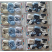 fındık bebe erkek bebek 3'lü çorap seti - 1