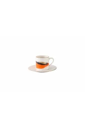 Porland Dash Desen Tabaklı Kahve Fincanı 90cc 04ALM008282 - 1