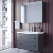 Teta Home Tiflis 80 Cm Mdf Banyo Dolabı Seti  Antrasit - 1