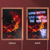 Veraart Işıklı Pleksi Futbol Temalı Sürpriz Tablo Manchester United FC Dekoratif Ayaklı Biblo - 2
