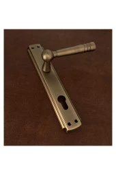 Osmanlı Mat Antik Sarı Bravo Aynalı Yale Çelik Kapı Kolu 1 Takım thumbnail 1