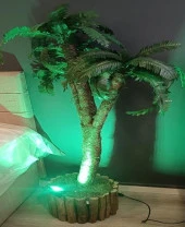 Lambader 90360 Model Işıklı Abajur Kasalı Doğal Malzeme El Yapım - 9