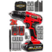 DOZZER Alman 12 V 2 Ah Süper Seri Çift Çelik Şanzuman 2 Akülü Darbeli Akülü Vidalama Matkap Şarjlı Matkap - 1