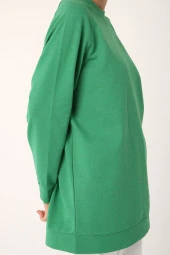 Allday Yeşil Reglan Kol Basic Sweat Tunik thumbnail 4