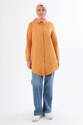 Allday Taba Basic Gizli Patlı Gömlek Tunik thumbnail 2