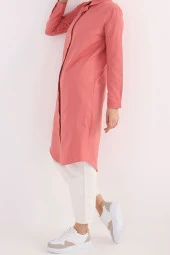 Allday Gül Basic Gizli Patlı Uzun Gömlek thumbnail 1