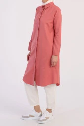 Allday Gül Basic Gizli Patlı Uzun Gömlek thumbnail 3