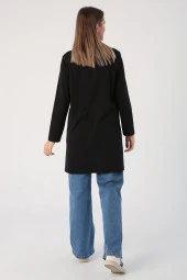 Allday Siyah Basic Pamuklu Süprem Sweat Tunik - 4