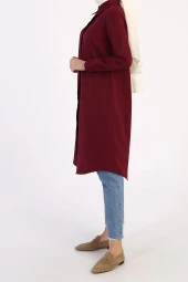 Allday Gül Kurusu Basic Gizli Patlı Uzun Gömlek thumbnail 3