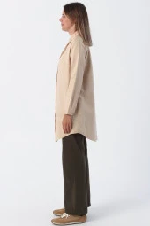 Allday Bej01 Basic Gizli Patlı Gömlek Tunik thumbnail 3