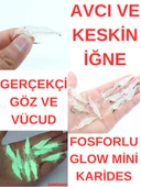 Eagenset Fosforlu Glow Silikon Mini Karides Yapay Yem Beyaz 4 cm 5 Adet - 10