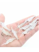 Eagenset Fosforlu Glow Silikon Mini Karides Yapay Yem Beyaz 4 cm 5 Adet - 4