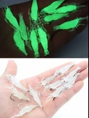 Eagenset Fosforlu Glow Silikon Mini Karides Yapay Yem Beyaz 4 cm 5 Adet - 2